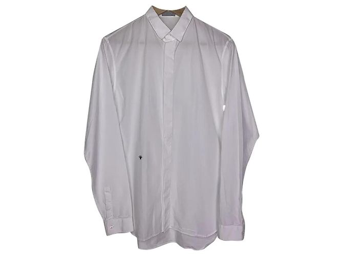 Christian Dior Camicia bianca ricamata con ape Dior Homme per uomo Bianco