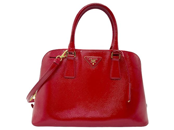 Bolsa de couro vermelho Prada