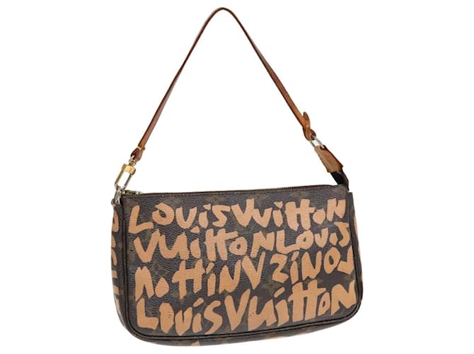 LOUIS VUITTON Monogram Graffiti Pochette Accessoires Orange M92193 LV Auth 93187  ref.1726344