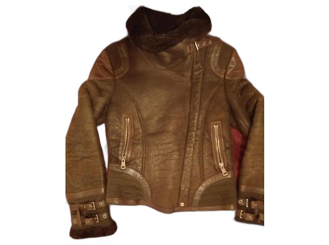 Ventcouvert Bikerjacke aus Lammfell Braun