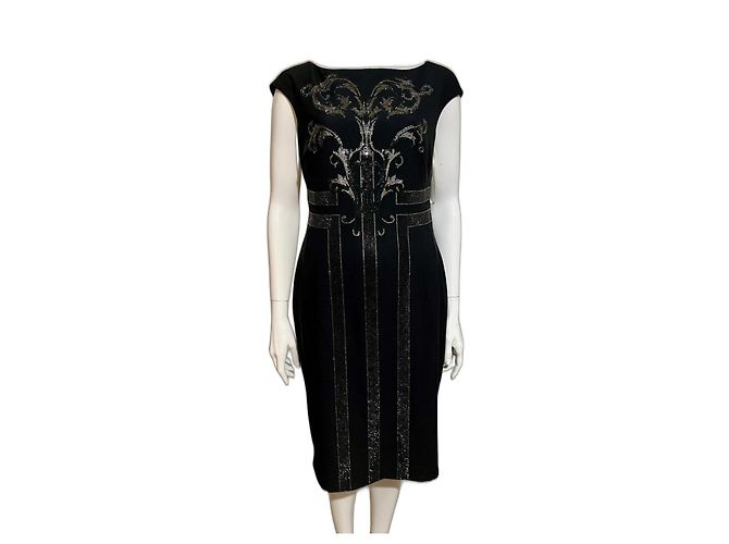 Mit Strass verziertes Kleid Versace Kollektion Schwarz
