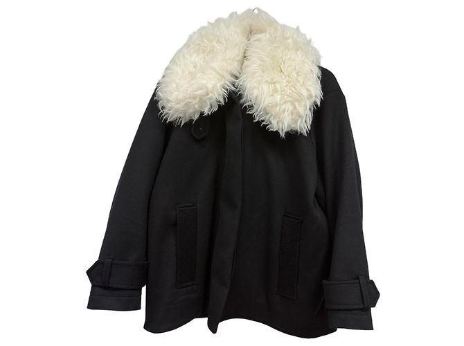 Stella Mc Cartney Abrigo Stella McCartney de lana negro y blanco
