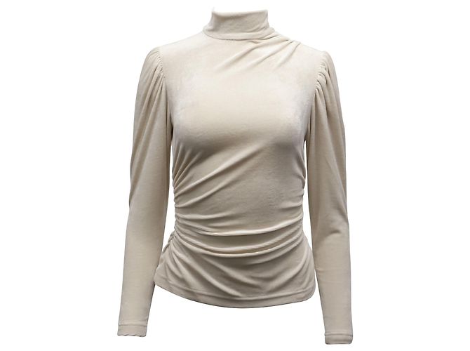 A.L.C Joss Top com mangas bufantes em veludo creme Branco Cru