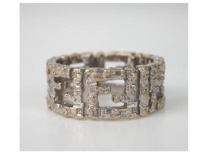 Vintage Fendi Logo Ring Silber