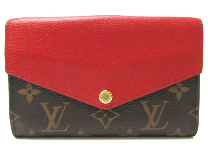 Billetera compacta Pallas Monogram Louis Vuitton Castaño Roja