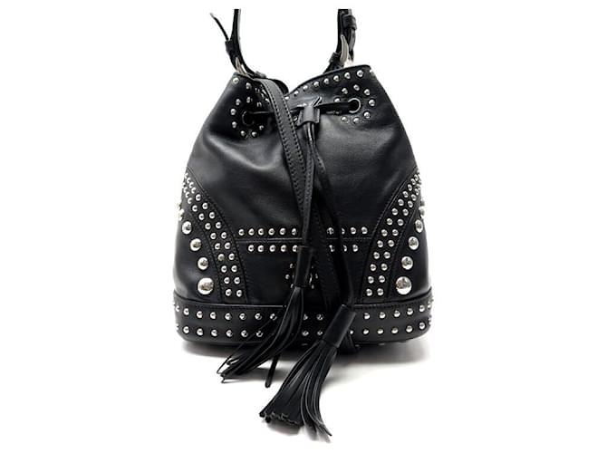 Prada studded bucket bag online