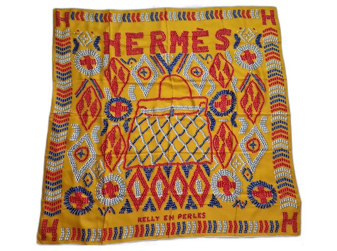 grande quadrato Hermès Kelly in perle Multicolore