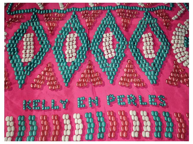 grande quadrato Hermès Kelly in perle Multicolore