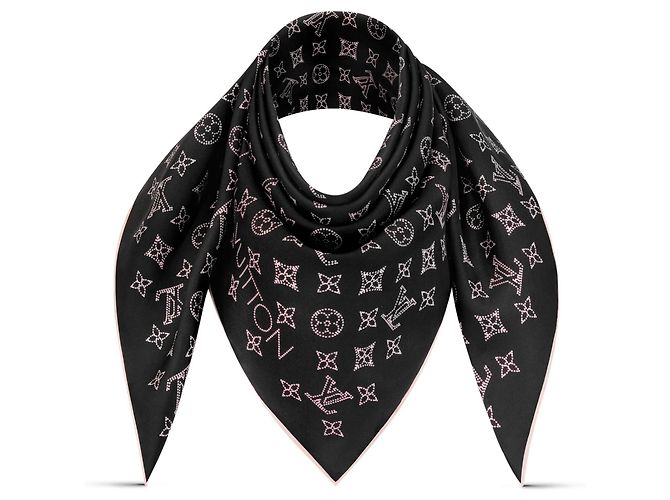 Louis Vuitton Mahina Monogram Silk Scarf Black