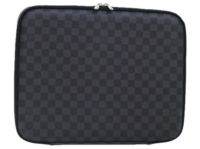 LOUIS VUITTON Custodia per computer Damier Graphite MM PC Case LV Auth 92011A Damier ebene