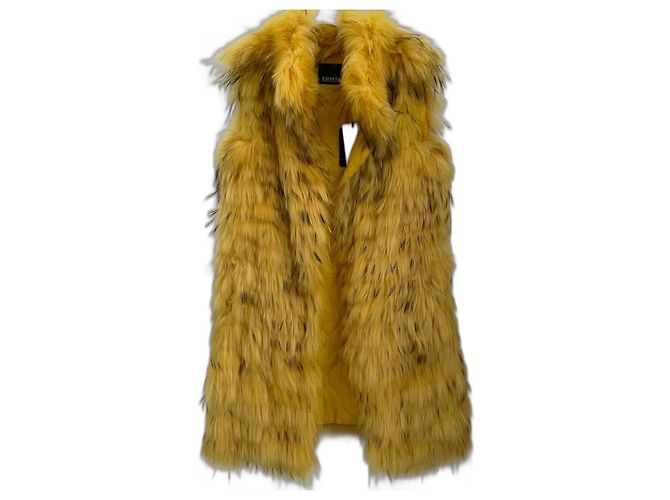 Chaleco de piel amarillo Ermanno Scervino