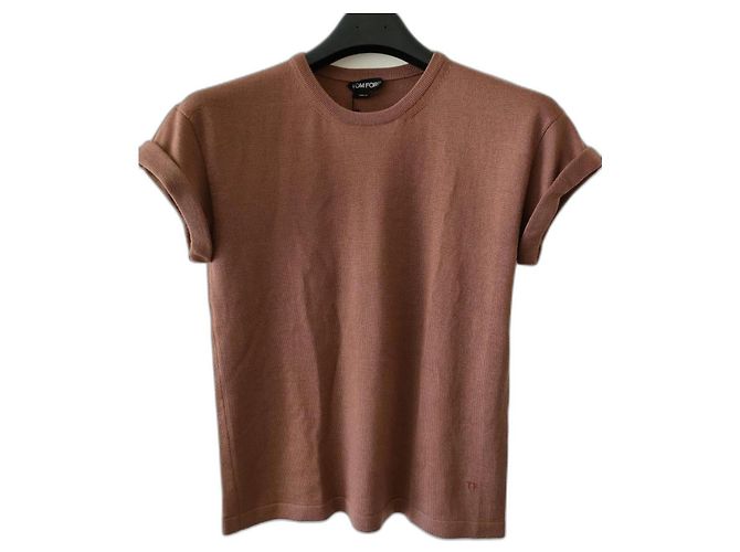 Tom Ford Cashmere Kurzarm Top Beige