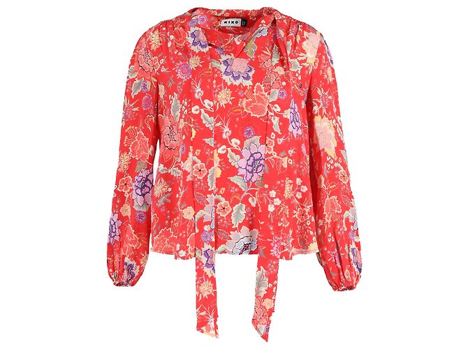 Autre Marque Rixo Azra Bluse aus roter Viskose