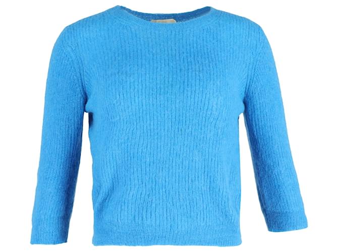 Maje Marcel Ripp-Pullover aus blauer Polyamid 