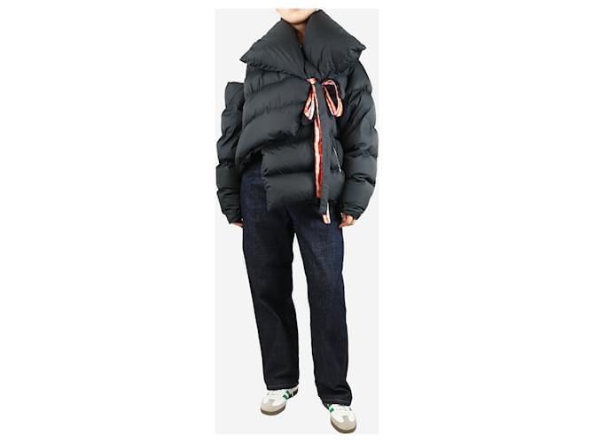 Autre Marque Black asymmetric puffer jacket - size S Polyamide  ref.1728557