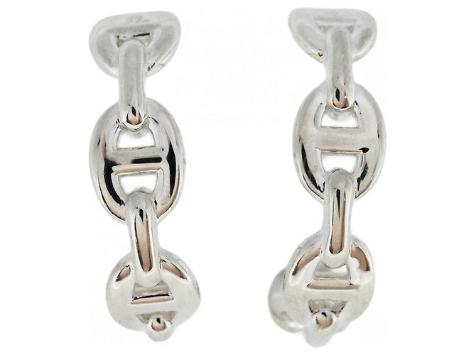 Hermès Pendientes de plata 925 Chaine d'Ancre Anchainée de Hermes