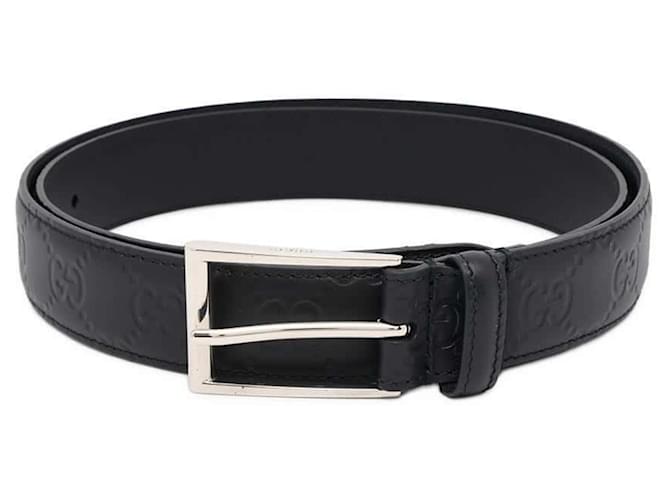 Cinto de couro Guccissima preto para homem Gucci  ref.1729461
