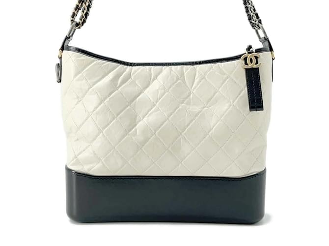 Chanel Gabrielle Large Hobo Shoulder Bag Black White Leather  ref.1729513