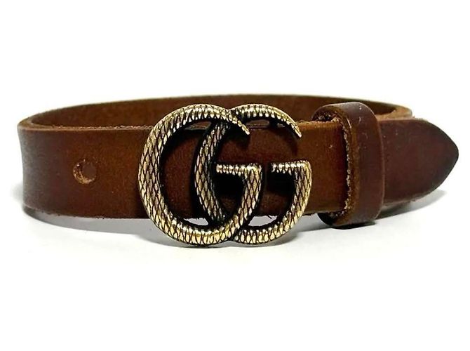 Pulseira de couro Double G GUCCI