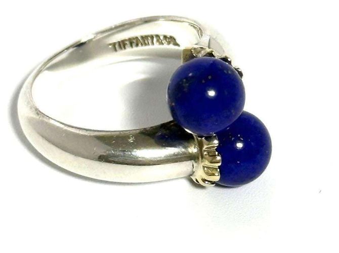 Tiffany & Co Anello combinato in lapislazzuli argento oro per donne Tiffany