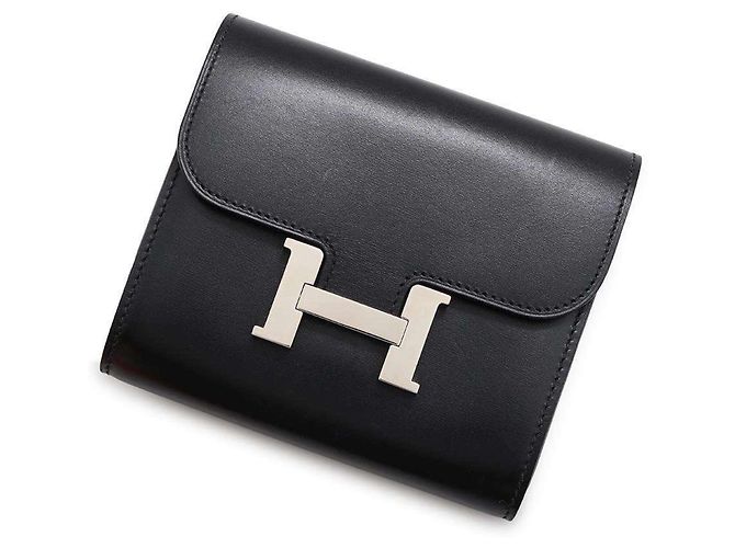 Hermès Hermes Constance Compact Wallet Black