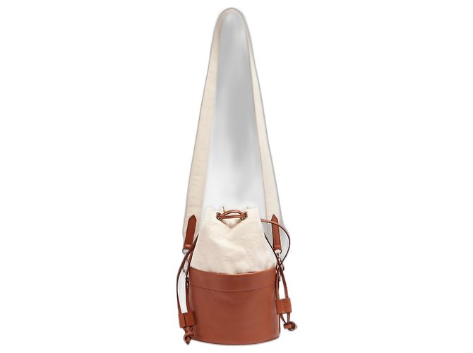 Autre Marque Borsa a secchiello Maison Kitsuné Camel in pelle e cotone Cammello