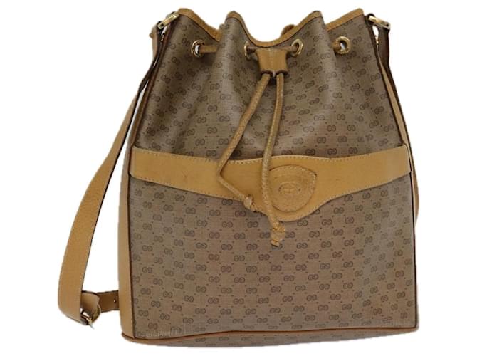 GUCCI Micro GG Supreme Shoulder Bag Beige Gold Auth th5315 Golden ref.1729960 Joli Closet