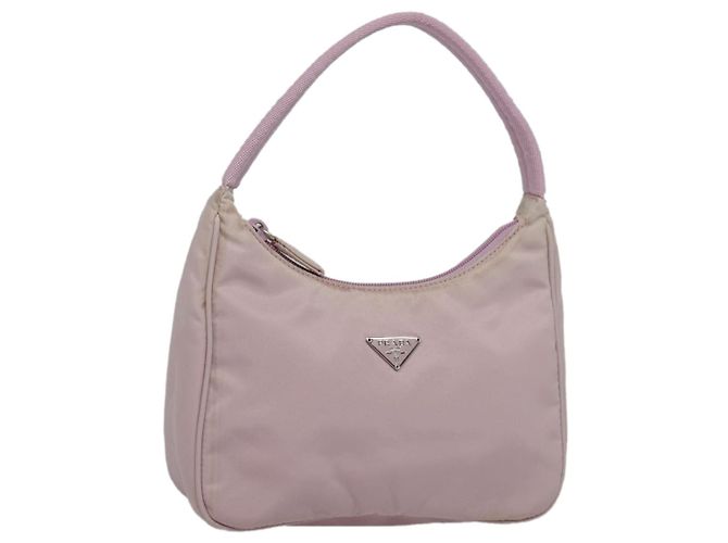 PRADA Mini Sac à Main Nylon Rose Auth bs18406