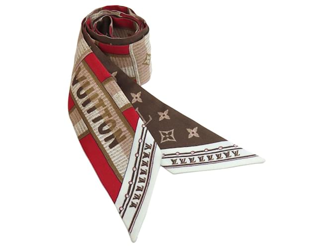 Louis Vuitton Silk Bandeau Scarf Brown Red Multiple colors  ref.1730329