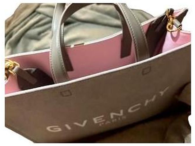 Bolsa Givenchy G-Tote média rosa e cinza de algodão
