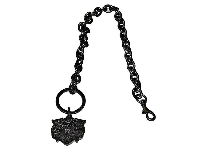 Authentic Givenchy Silver Plated 4G Emblem Key Ring Chain Silver hardware