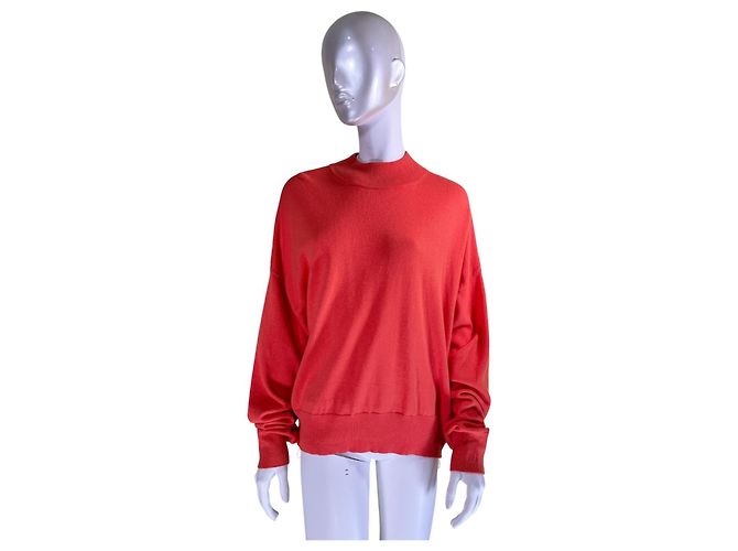 & Other Stories Pullover Orange Koralle Baumwolle Wolle L