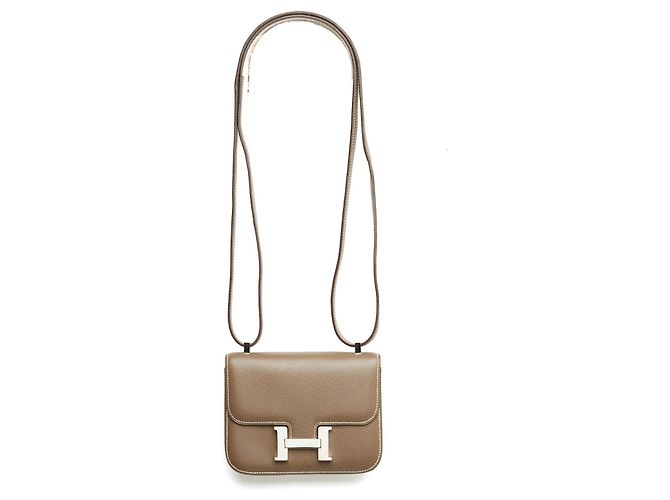 Hermès 2011 Constance 14 Micro Etoupe Epsom Leather Silver HDW Bag Taupe