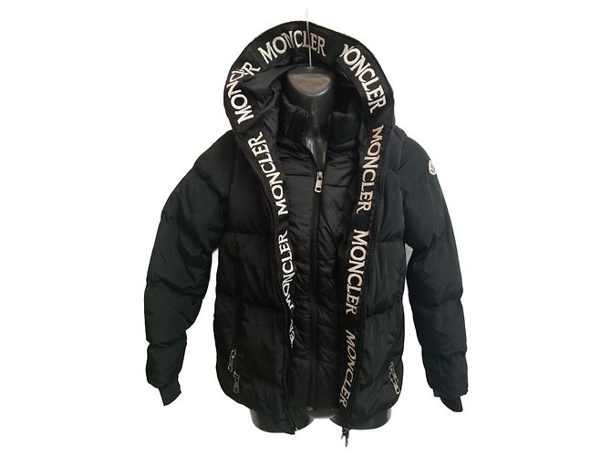 Moncler Boy Reversible Coat Black Viscose