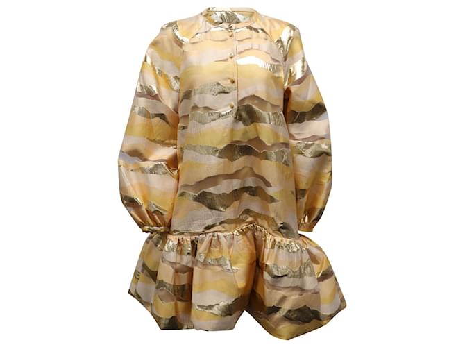 Autre Marque Stine Goya Josefine Dress in Horizon Gold Polyester Golden Metallic  ref.1732306