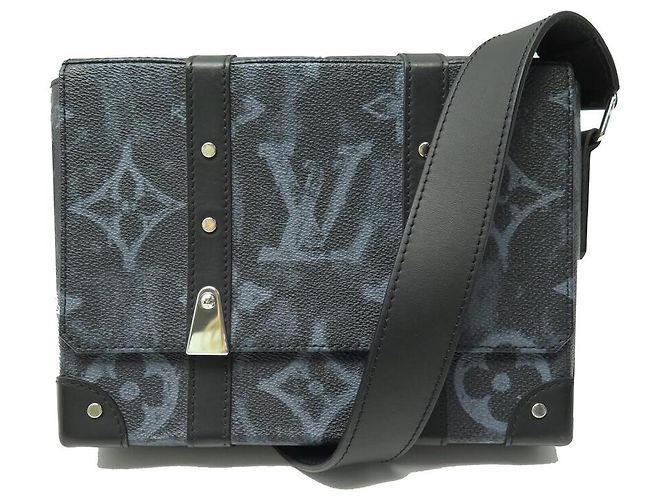 Ellipse LOUIS VUITTON MESSENGER SOFT TRUNK MONOGRAM PASTEL VIRGIL ABLOH HANDTASCHE Anthrazitgrau