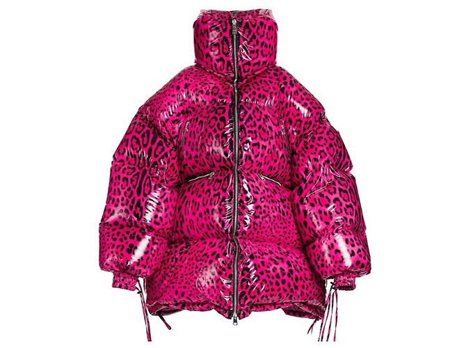 Giacca Puffer Dolce & Gabbana Rosa Stampa Leopardata