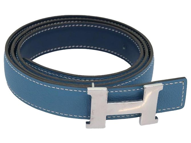 Hermès Cinturón HERMES de cuero 39,4"" azul Auth 89732