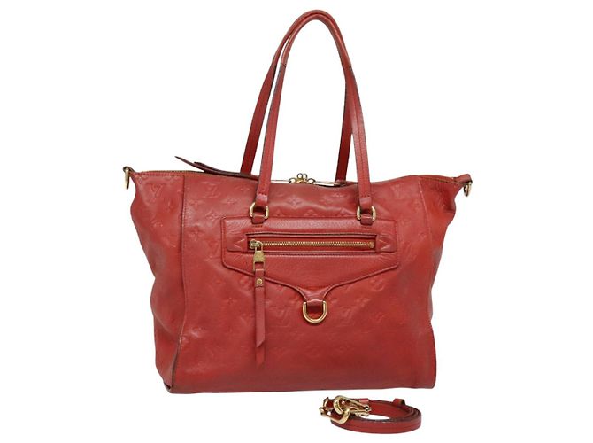 LOUIS VUITTON Monogram Empreinte Lumineuse PM Tasche 2way Orian M40552 Auth bs18421 Orange