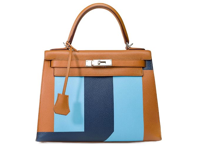 Hermès HERMES Kelly 28 Bag in Multicolor Leather - 102118 Multiple colors