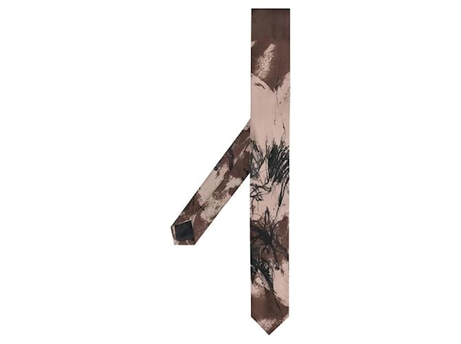 Gianfranco Ferré Brown and Black Silk Tie Sand  ref.1733511