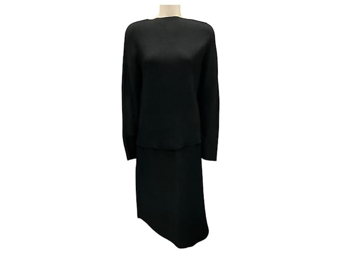 Autre Marque Karolina Zmarlak Black Textured Blouse and Skirt Two-Piece Set Viscose  ref.1733518