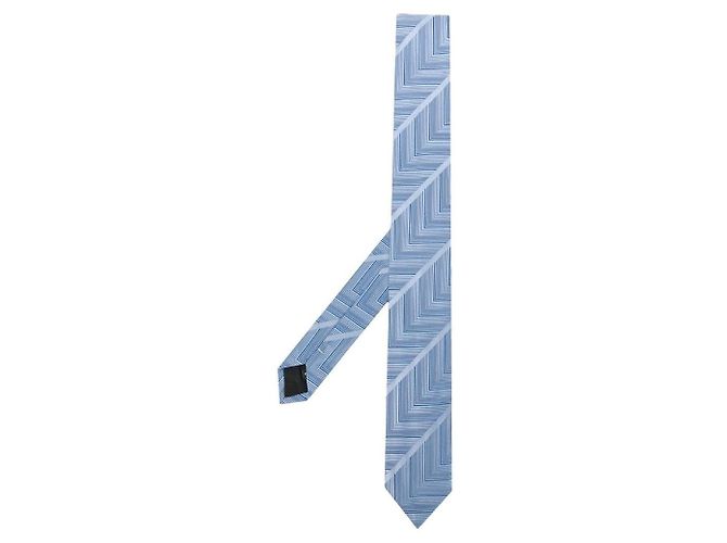 Cravatta in seta a righe azzurro chiaro Gianfranco Ferré Blu