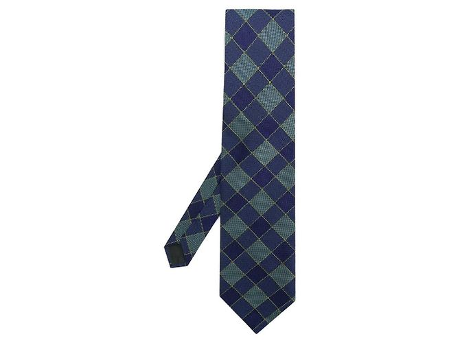 Romeo Gigli Blue Diamond Pattern Silk Tie