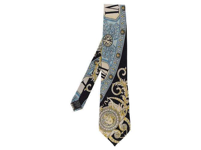 Gianni Versace Multicolor Printed Silk Tie Multiple colors