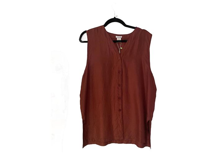 No Name Silk Gilet Dark Red