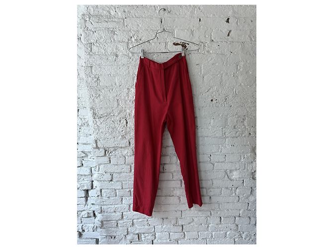 Autre Marque Pantalones de seda/algodón rojo Magaschoni de Tracy Reiss Roja