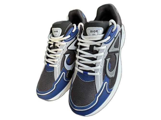 Dior B-30 Sneakers Marineblau Lammleder