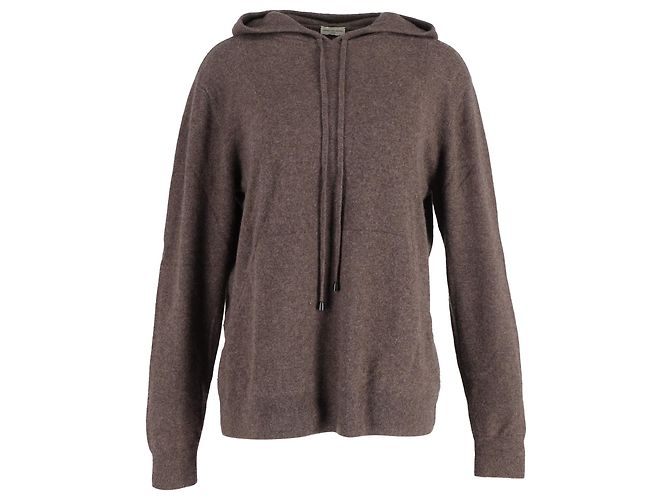 Sudadera con capucha Dries Van Noten con bolsillos en lana marrón Castaño