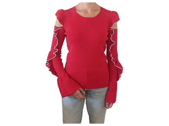Maje Madeline Rouge Bluse Rot Viskose M